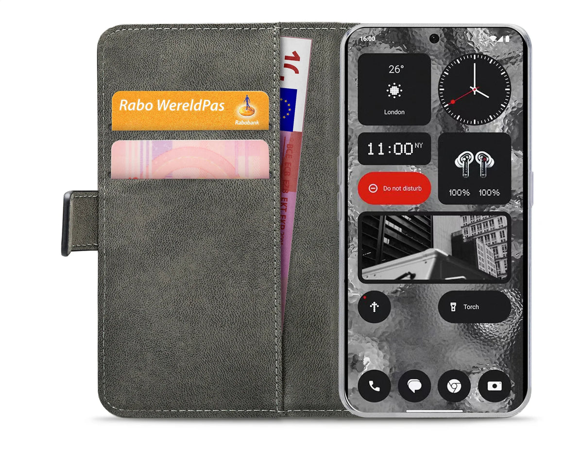 Mobilize Classic Gelly Wallet Book Case Nothing Phone (2) Black - Essentify