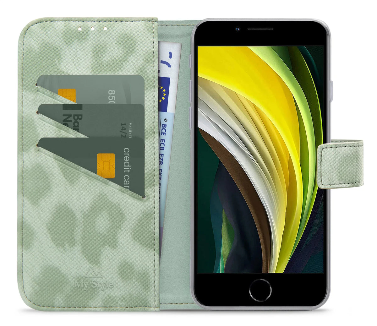 My Style Flex Wallet For Apple Iphone 6/6S/7/8/Se (2020/2022) Green Leopard - Essentify