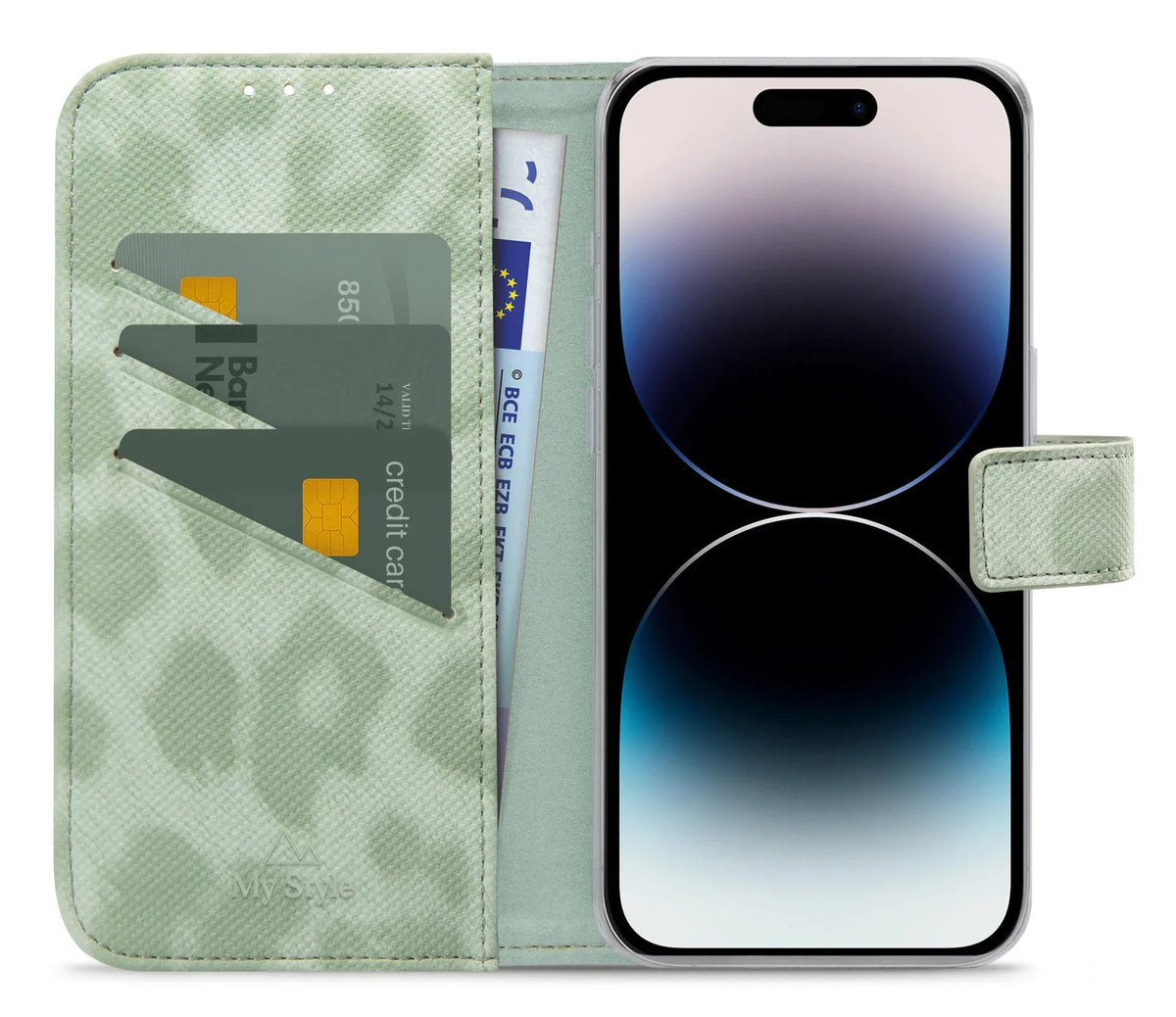 My Style Flex Wallet For Apple Iphone 14 Pro Green Leopard - Essentify