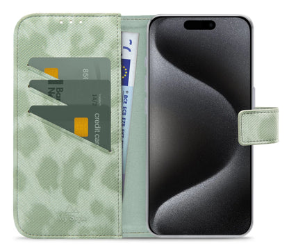 My Style Flex Wallet For Apple Iphone 15 Pro Green Leopard - Essentify