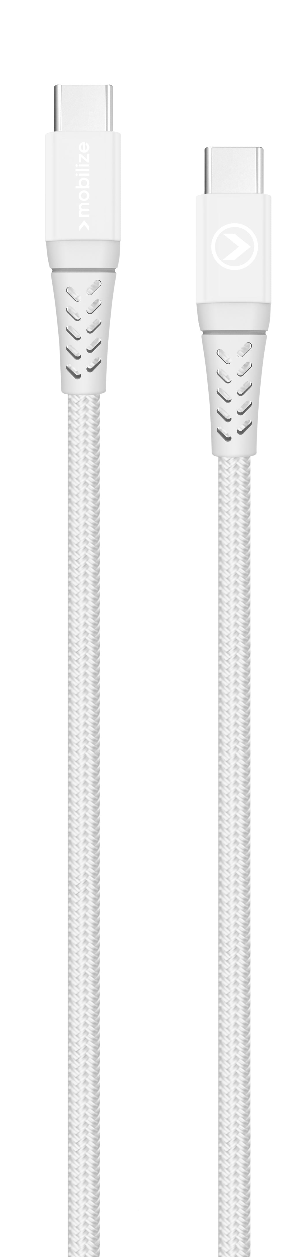 Mobilize Strong Nylon Cable Usb-C To Usb-C 2M. 100W White