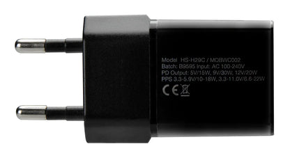 Mobilize Wall Charger Usb-C Gan 30W With Pd/Pps Black - Essentify