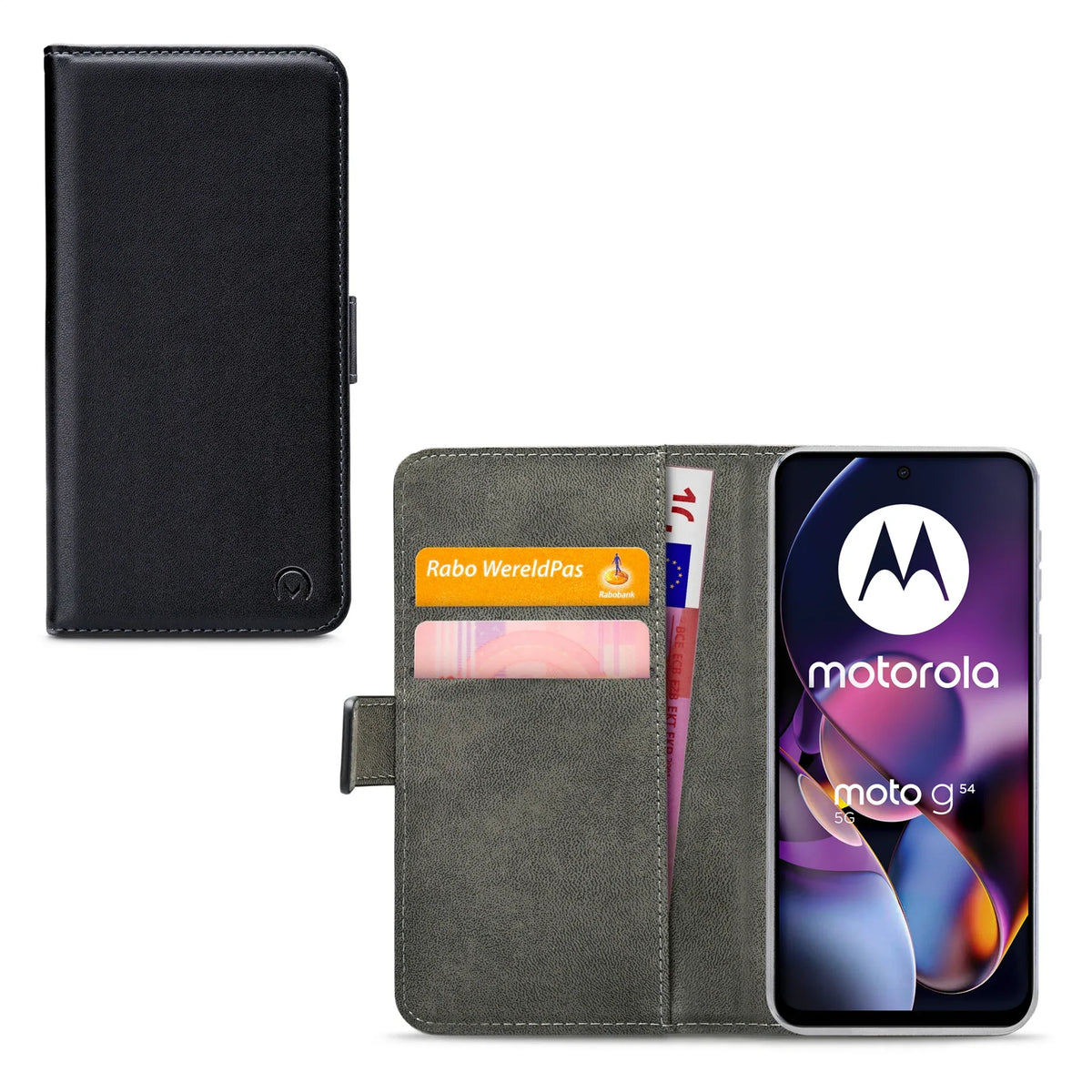 Mobilize Classic Gelly Wallet Book Case Motorola Moto G54 Black - Essentify