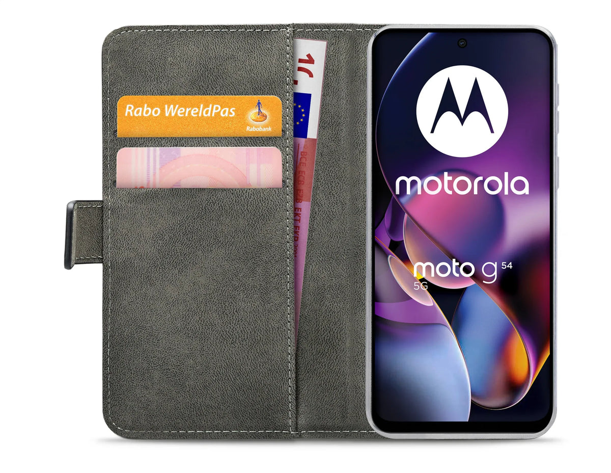 Mobilize Classic Gelly Wallet Book Case Motorola Moto G54 Black - Essentify