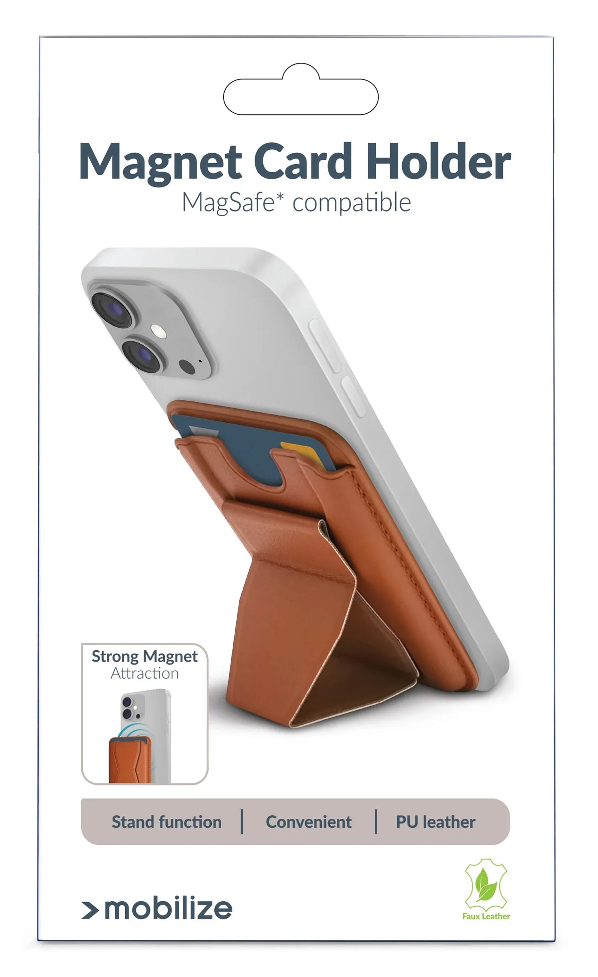Mobilize Magsafe Compatible Magnet Card Holder Brown - Essentify