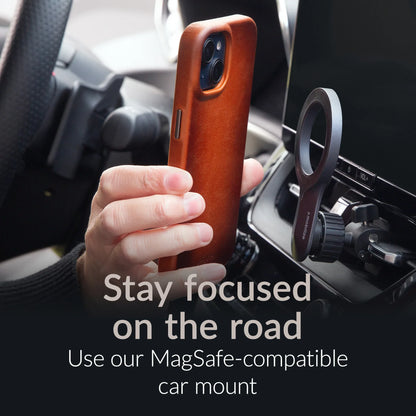 Mobilize Magsafe Compatible Premium Leather Case Apple Iphone 15 Burned Cognac - Essentify