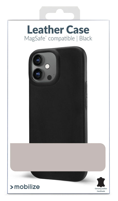 Mobilize Magsafe Compatible Premium Leather Case Apple Iphone 15 Black - Essentify