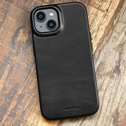 Mobilize Magsafe Compatible Premium Leather Case Apple Iphone 15 Pro Max Black