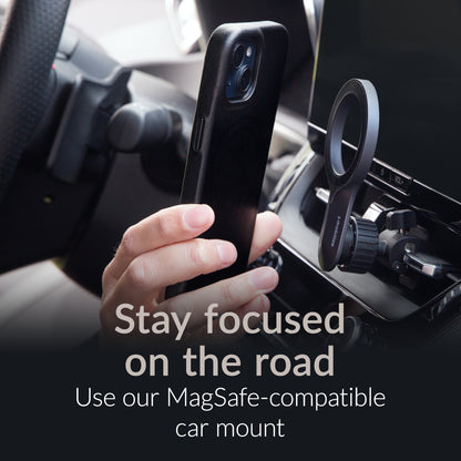 Mobilize Magsafe Compatible Premium Leather Case Apple Iphone 15 Pro Max Black