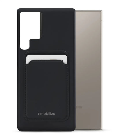 Mobilize Rubber Gelly Card Case Samsung Galaxy S24 Ultra 5G Matt Black - Essentify