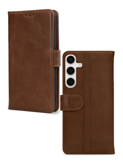 Mobilize Leather Wallet Samsung Galaxy S24 5G/S25 5G Brown - Essentify