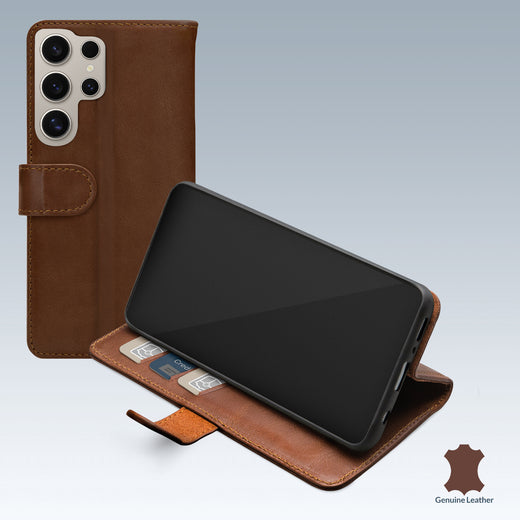 Mobilize Leather Wallet Samsung Galaxy S24 Ultra 5G Brown