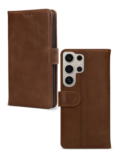 Mobilize Leather Wallet Samsung Galaxy S24 Ultra 5G Brown