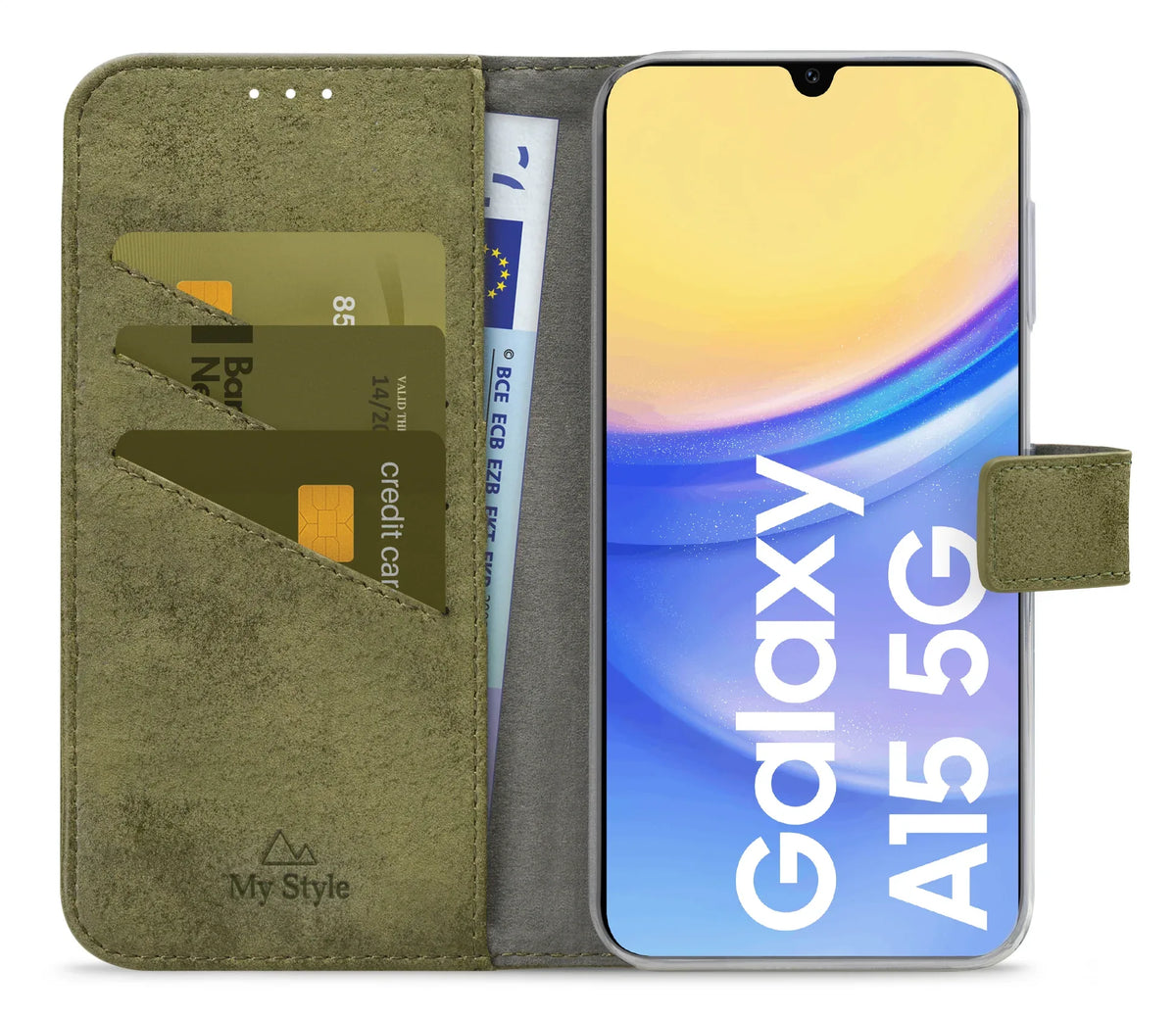 My Style Flex Wallet For Samsung Galaxy A15 4G/5G Olive - Essentify