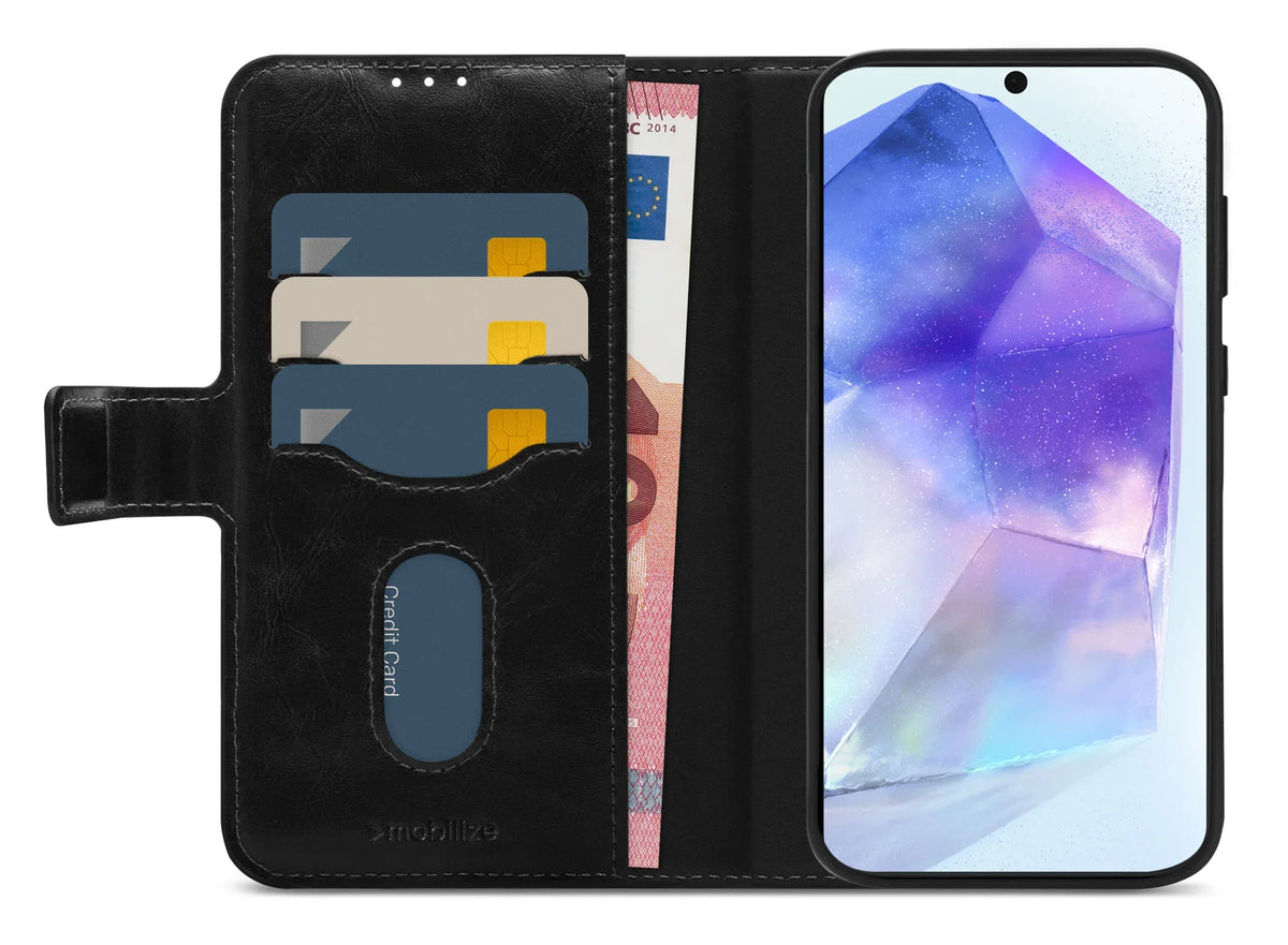 Mobilize 2In1 Magnet Gelly Wallet Case Samsung Galaxy A55 5G Black - Essentify