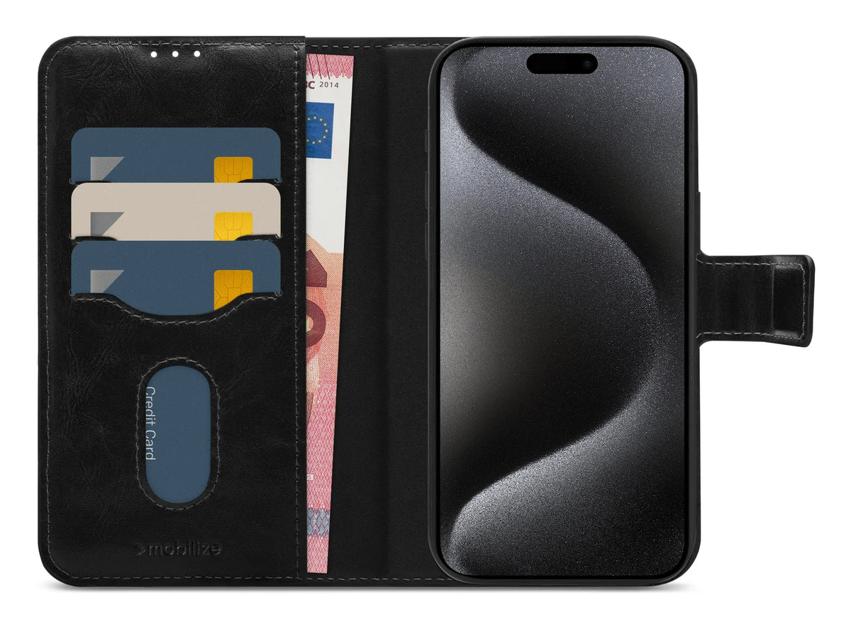 Mobilize 2In1 Magsafe Compatible Gelly Wallet Case Apple Iphone 15 Pro Max Black - Essentify