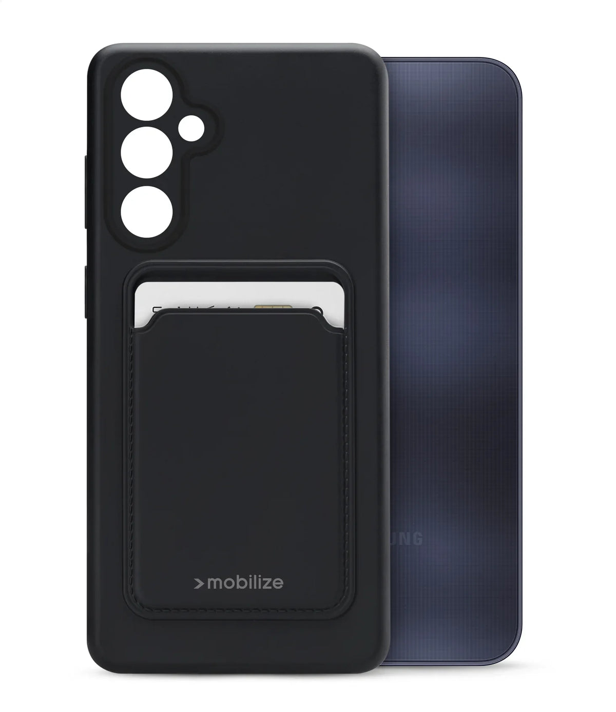 Mobilize Rubber Gelly Card Case Samsung Galaxy A25 5G Matt Black - Essentify