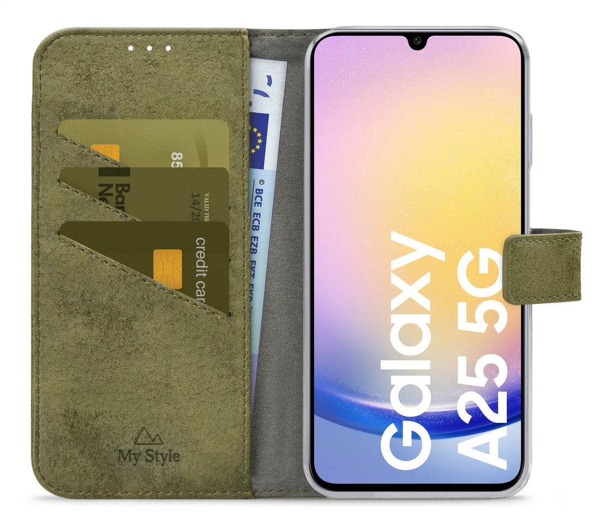 My Style Flex Wallet For Samsung Galaxy A25 5G Olive - Essentify