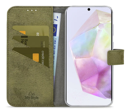 My Style Flex Wallet For Samsung Galaxy A35 5G Olive - Essentify