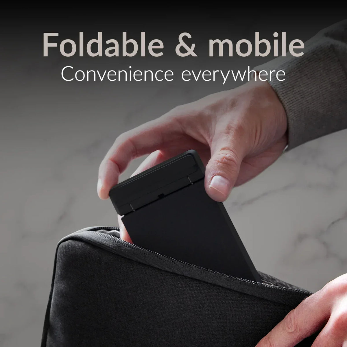 Mobilize Wireless Fast Charger Foldable 5W/7.5W/10W/15W Pu Leather Black - Essentify