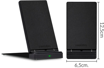 Mobilize Wireless Fast Charger Foldable 5W/7.5W/10W/15W Pu Leather Black - Essentify