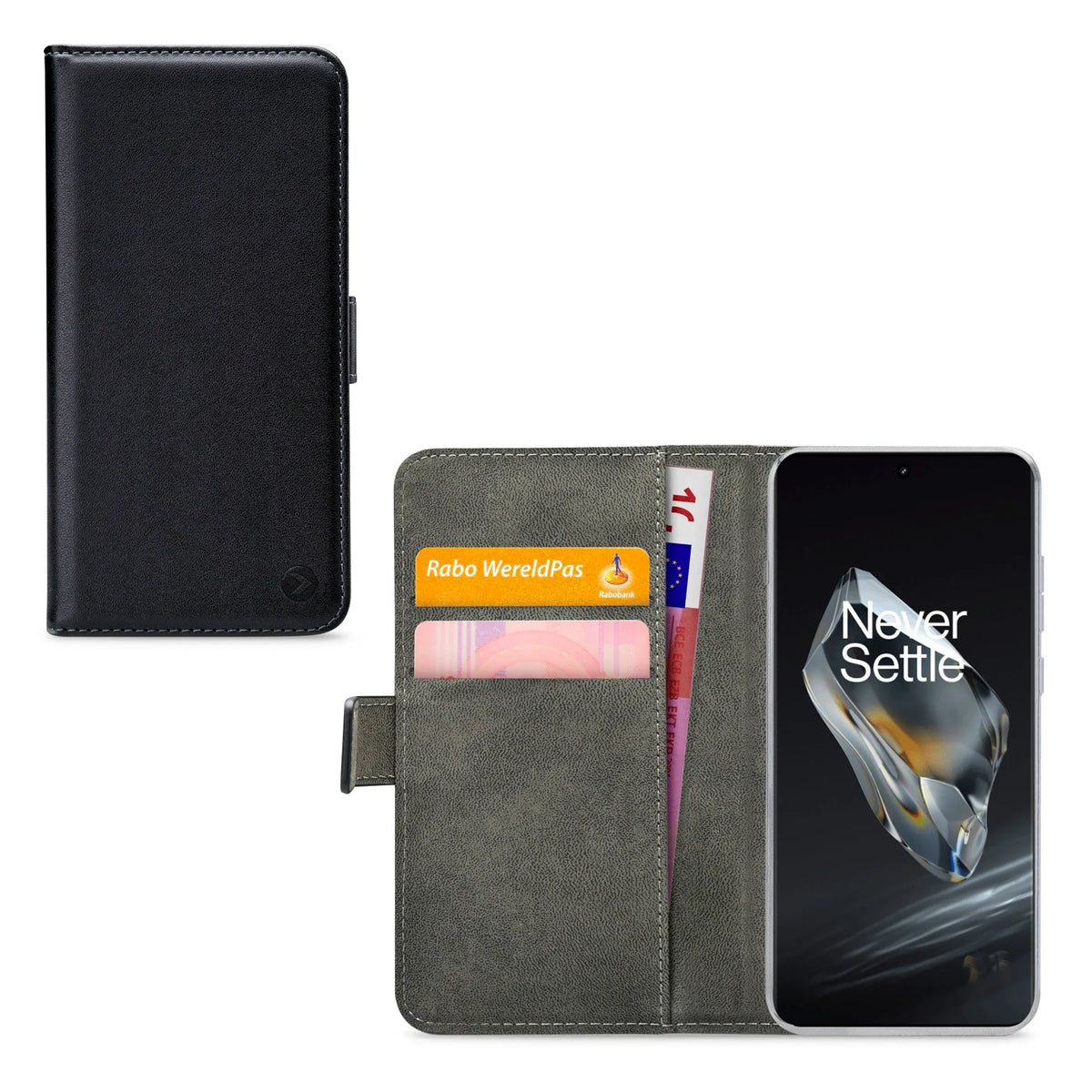 Mobilize Classic Gelly Wallet Book Case Oneplus 12 Black - Essentify