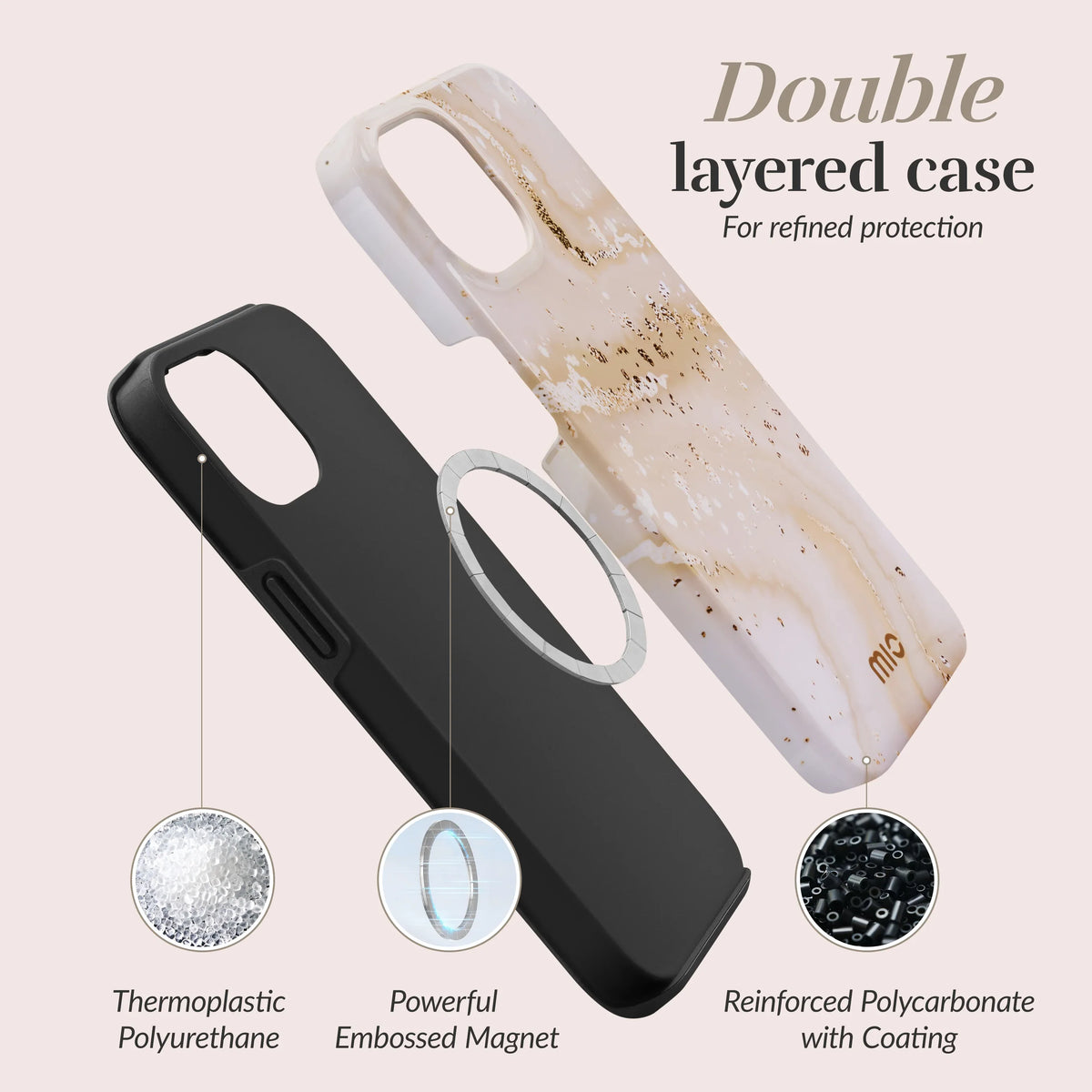 Mio By Mobilize Mio Gold Marble Magsafe Compatible For Iphone 15 Pro Max - Essentify