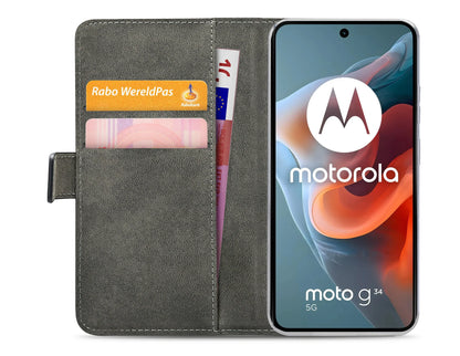Mobilize Classic Gelly Wallet Book Case Motorola Moto G34 Black - Essentify
