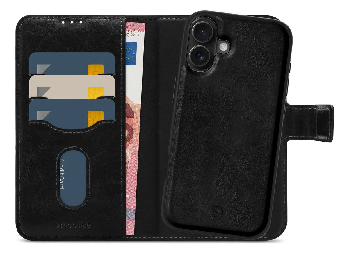 Mobilize 2In1 Magsafe Compatible Gelly Wallet Case Apple Iphone 16 Black - Essentify