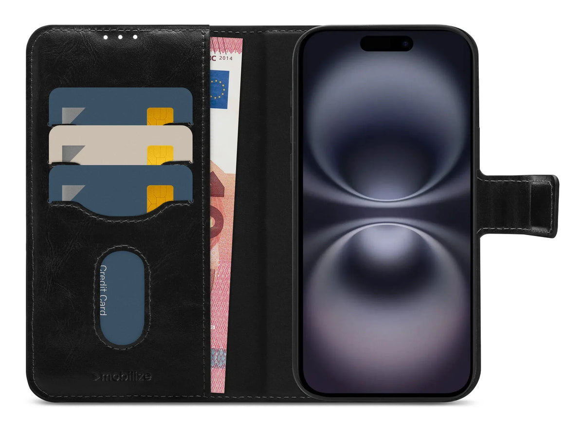 Mobilize 2In1 Magsafe Compatible Gelly Wallet Case Apple Iphone 16 Black - Essentify