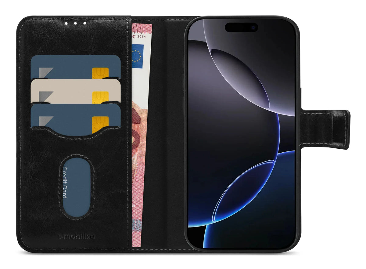 Mobilize 2In1 Magsafe Compatible Gelly Wallet Case Apple Iphone 16 Pro Max Black - Essentify