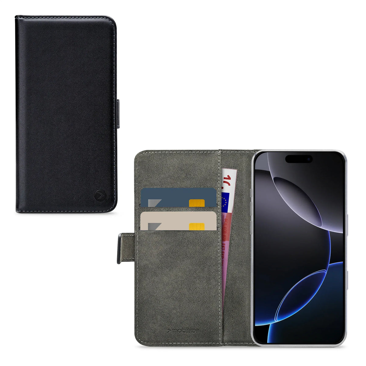Mobilize Classic Gelly Wallet Book Case Apple Iphone 16 Pro Black - Essentify