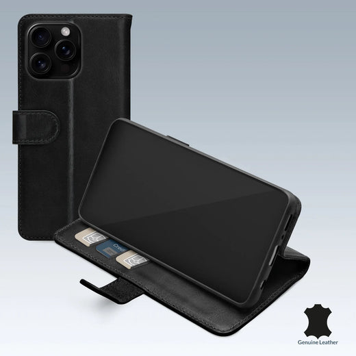 Mobilize Leather Wallet Apple Iphone 16 Pro Black - Essentify