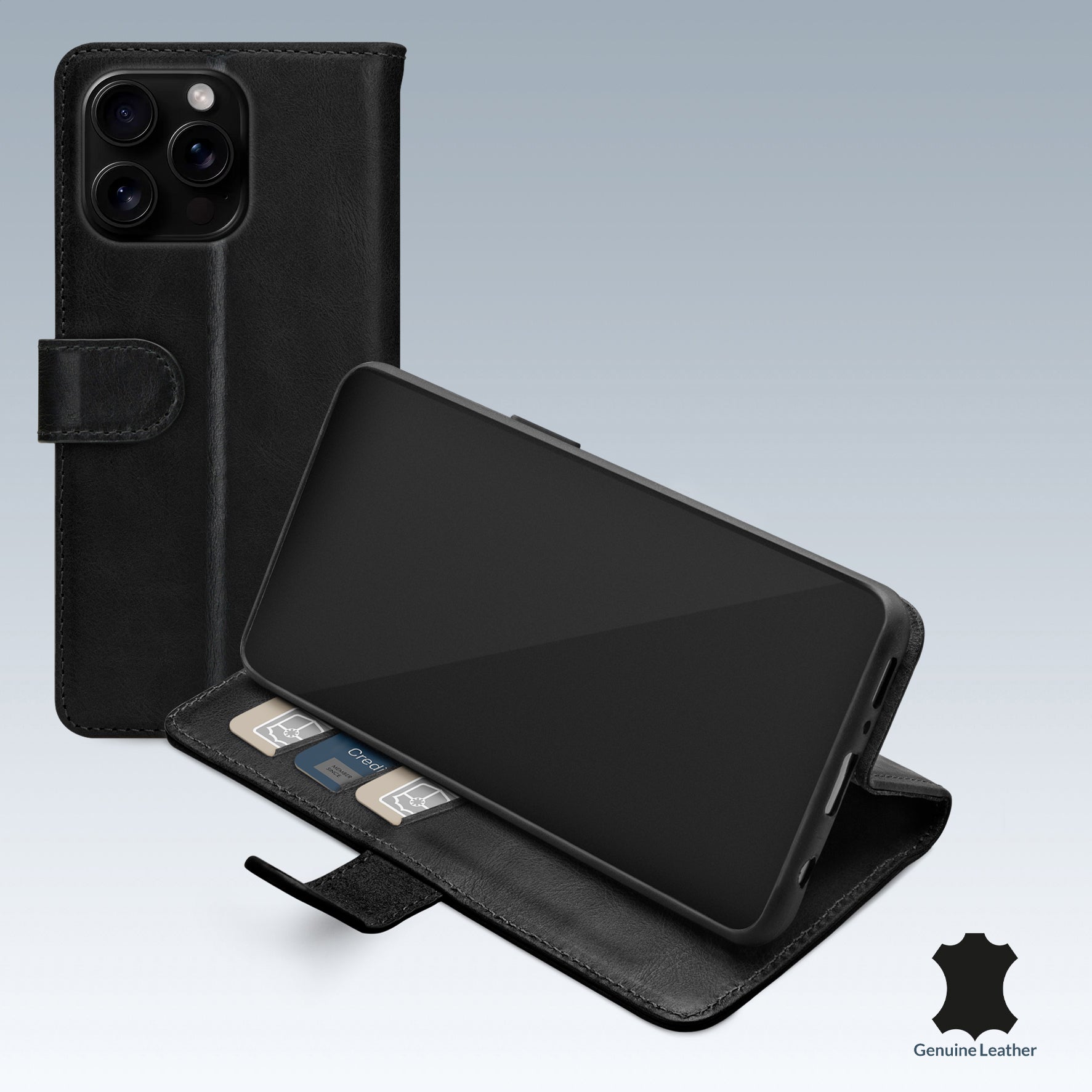 Mobilize Leather Wallet Apple Iphone 16 Pro Max Black