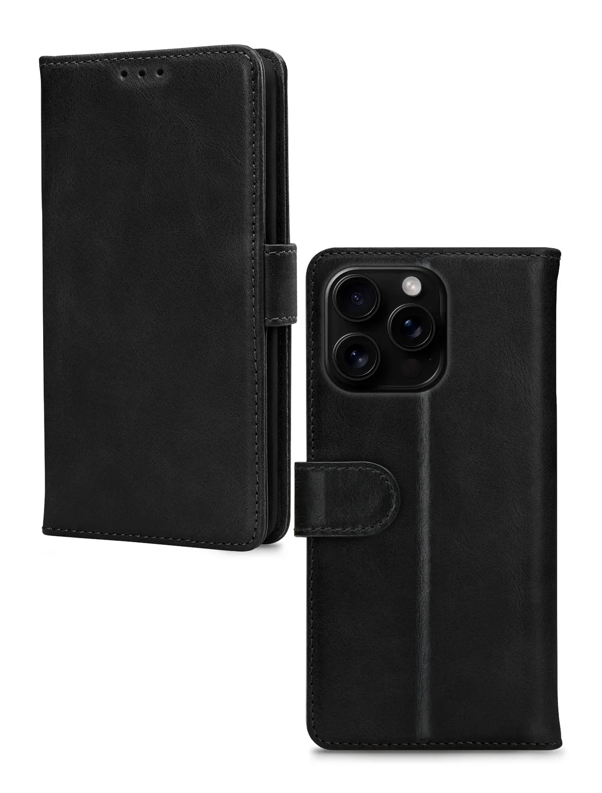 Mobilize Leather Wallet Apple Iphone 16 Pro Max Black - Essentify