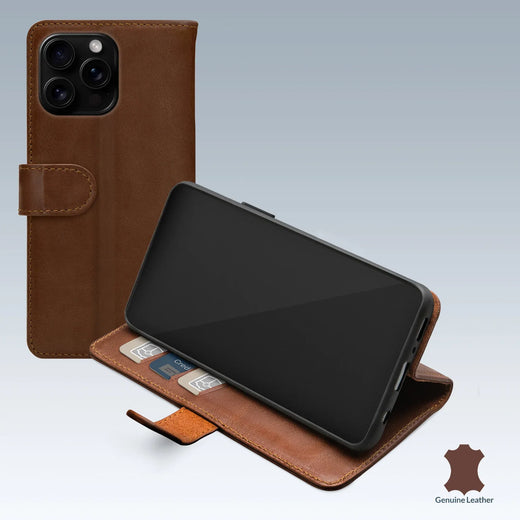 Mobilize Leather Wallet Apple Iphone 16 Pro Brown - Essentify
