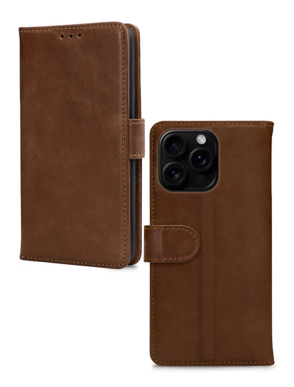 Mobilize Leather Wallet Apple Iphone 16 Pro Max Brown - Essentify