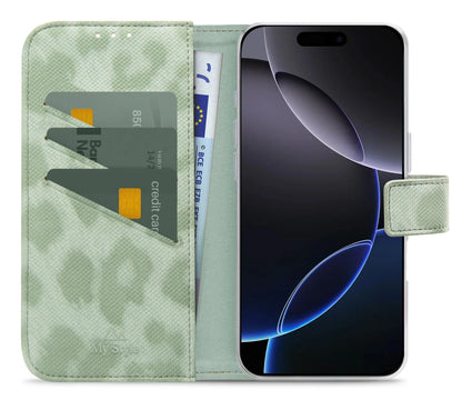 My Style Flex Wallet For Apple Iphone 16 Pro Green Leopard - Essentify