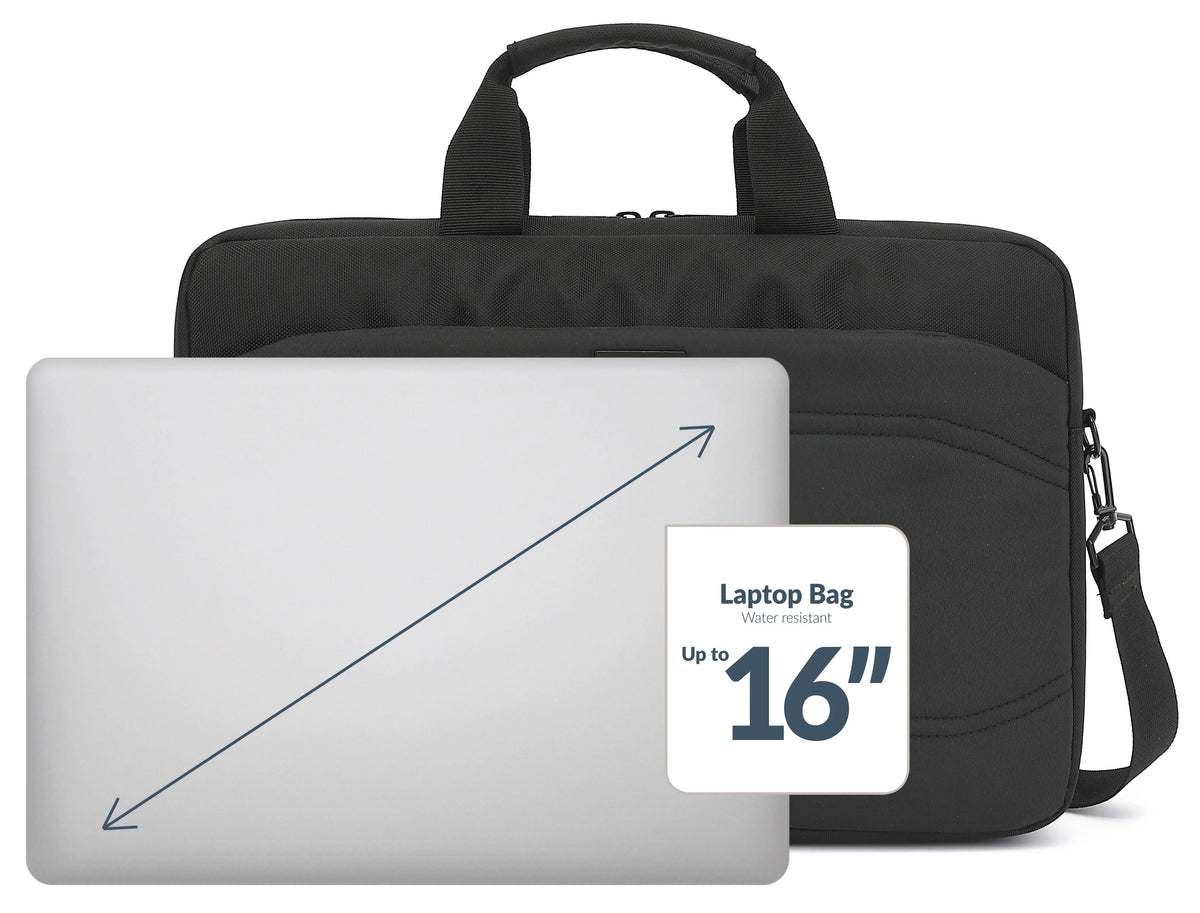 Mobilize Waterresistant Laptop Bag Up To 16Inch Black - Essentify