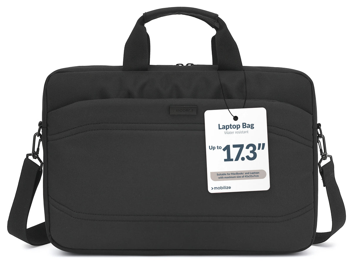Mobilize Waterresistant Laptop Bag Up To 17.3Inch Black - Essentify