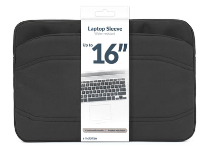 Mobilize Waterresistant Laptop Sleeve Up To 16Inch Black - Essentify