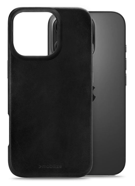 Mobilize Magsafe Compatible Premium Leather Case Apple Iphone 16 Pro Black - Essentify