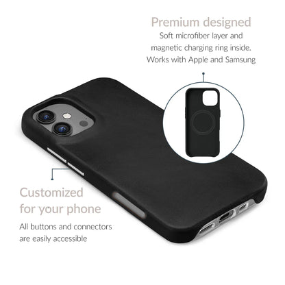 Mobilize Magsafe Compatible Premium Leather Case Apple Iphone 16 Pro Max Black - Essentify