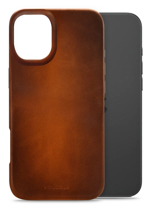 Mobilize Magsafe Compatible Premium Leather Case Apple Iphone 16 Plus Burned Cognac - Essentify