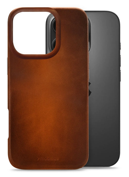 Mobilize Magsafe Compatible Premium Leather Case Apple Iphone 16 Pro Burned Cognac - Essentify