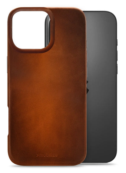 Mobilize Magsafe Compatible Premium Leather Case Apple Iphone 16 Pro Max Burned Cognac - Essentify