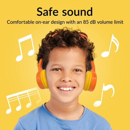 Mobilize Wireless/Wired Over Ear Kids Headphone 85Db Tiger - Essentify