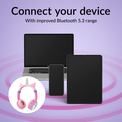 Mobilize Wireless/Wired Over Ear Kids Headphone 85Db Unicorn