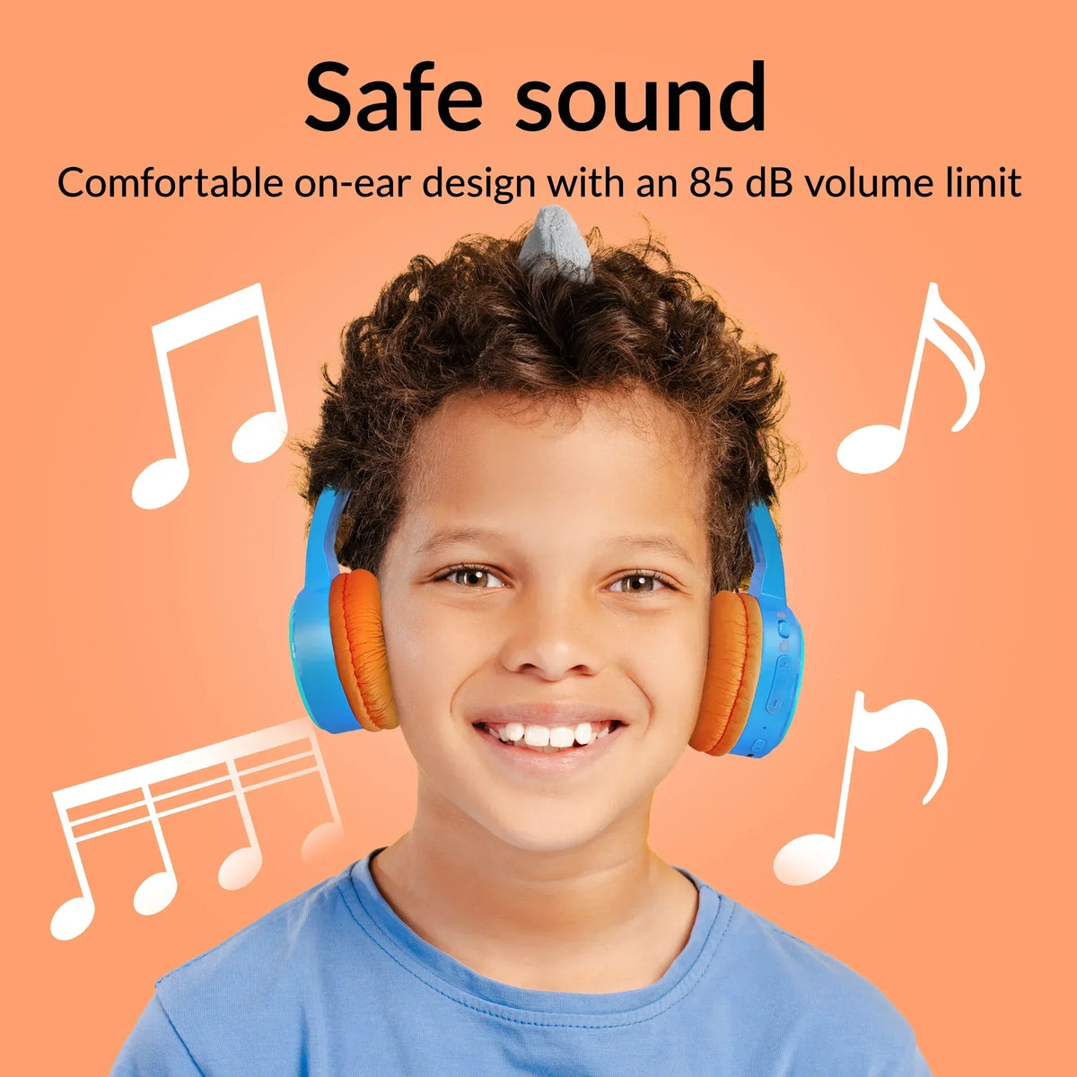 Mobilize Wireless/Wired Over Ear Kids Headphone 85Db Shark - Essentify