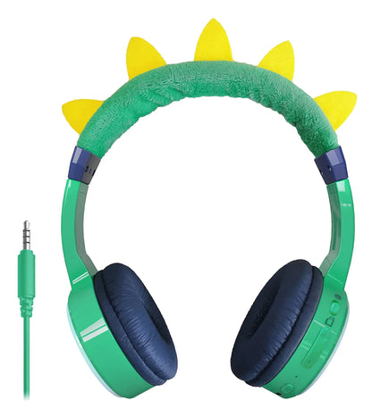Mobilize Wireless/Wired Over Ear Kids Headphone 85Db Dinosaur - Essentify